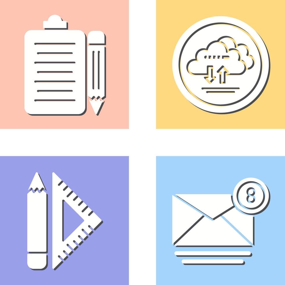 clipboard and cloud data Icon vector