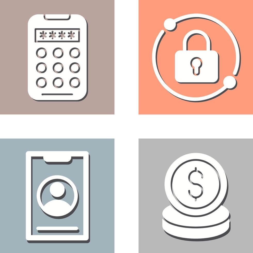 Pin Code and Pad Lock Icon vector