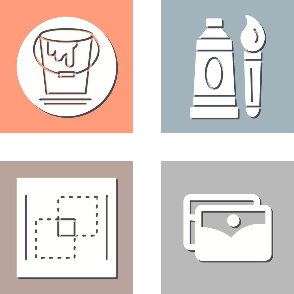 paint bucket and oil paint Icon vector