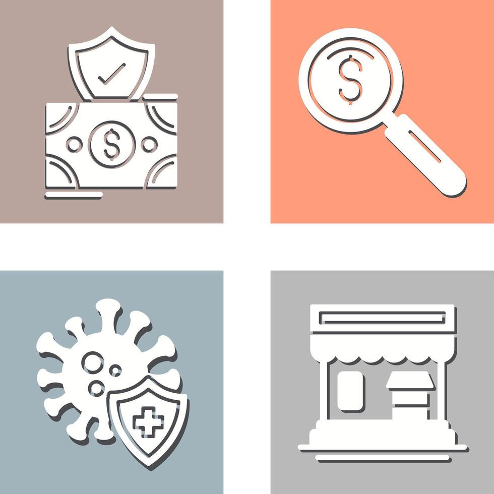 Investment and magnifier Icon vector