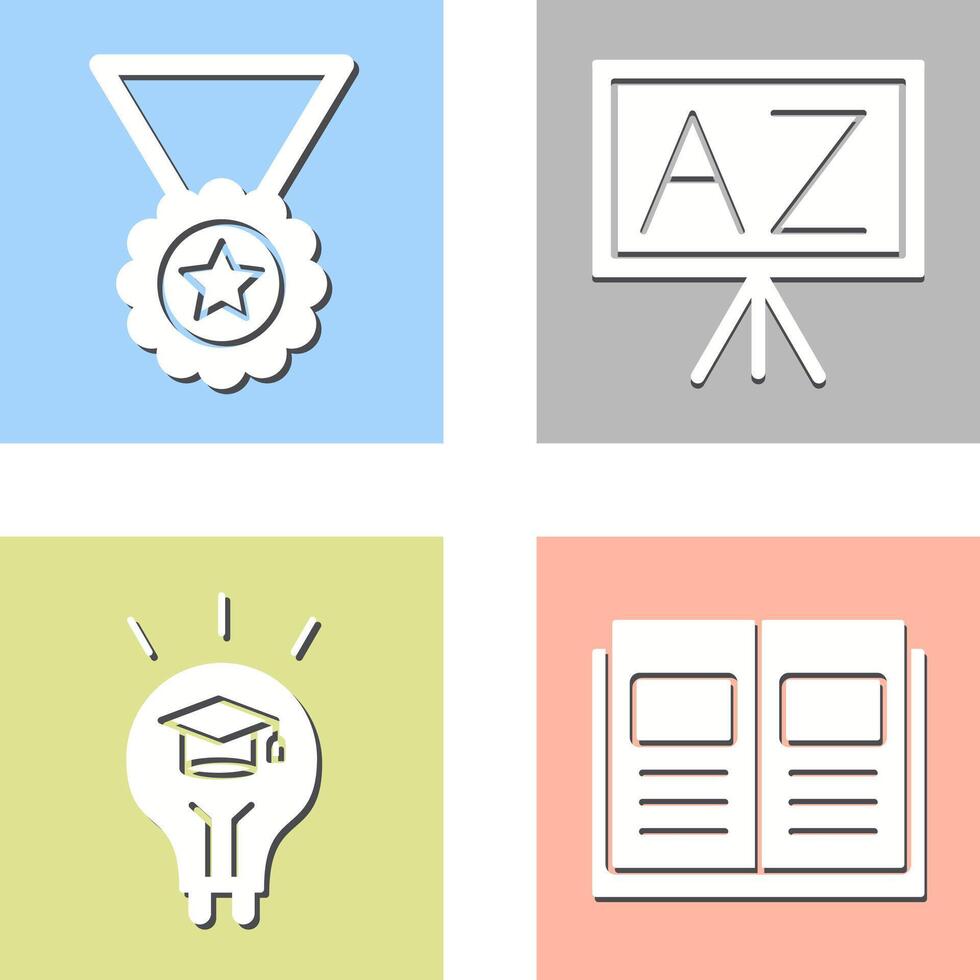 Medal and From A To Z Icon vector