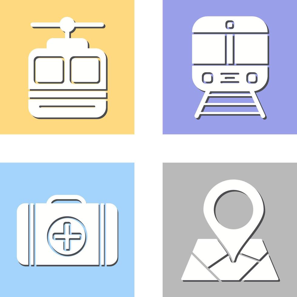 Cable car and Train Icon vector