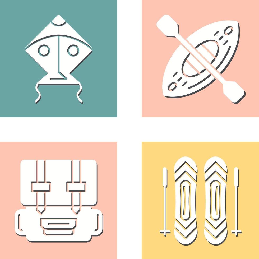 Kite and Kayak Icon vector