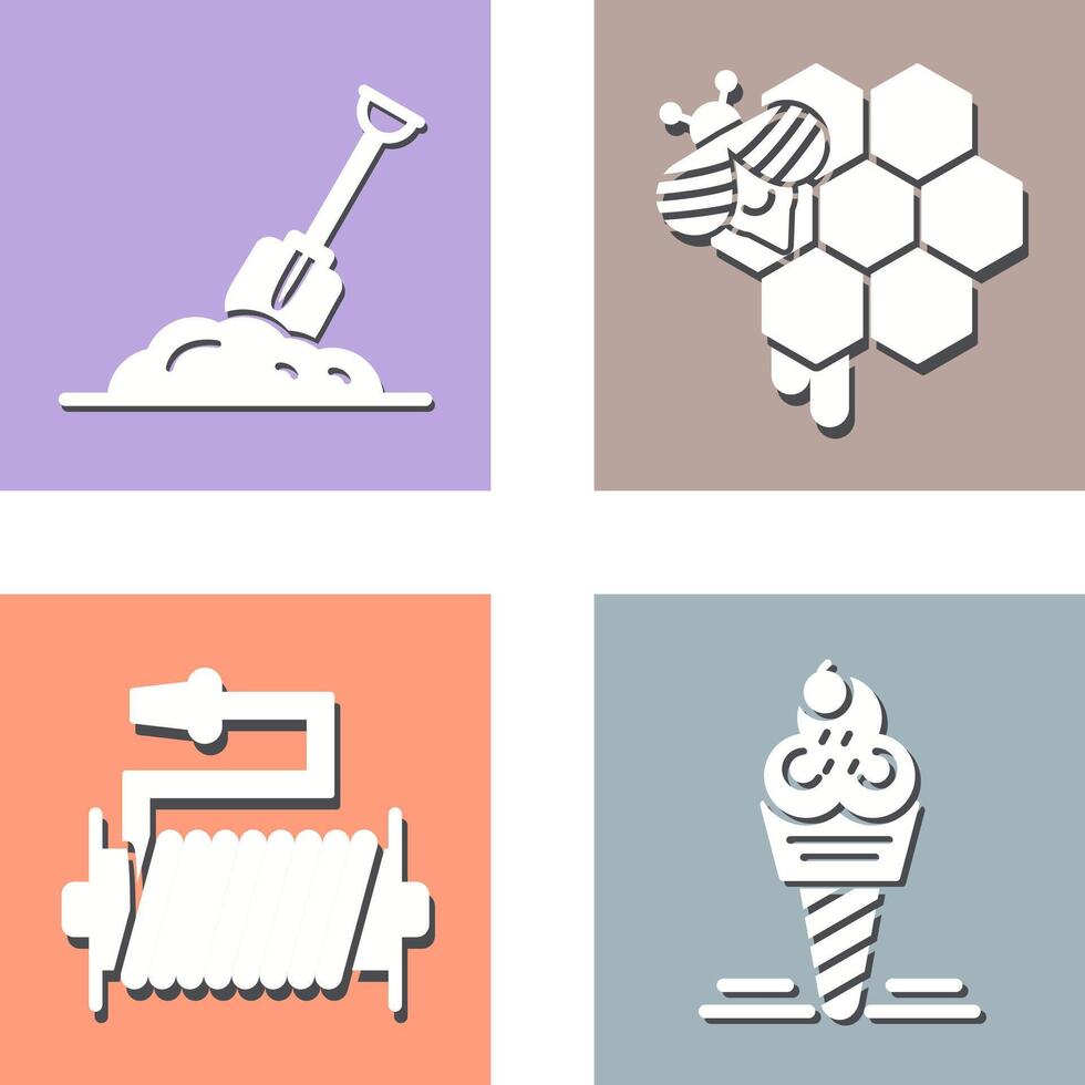 Digging and Honeycomb Icon vector
