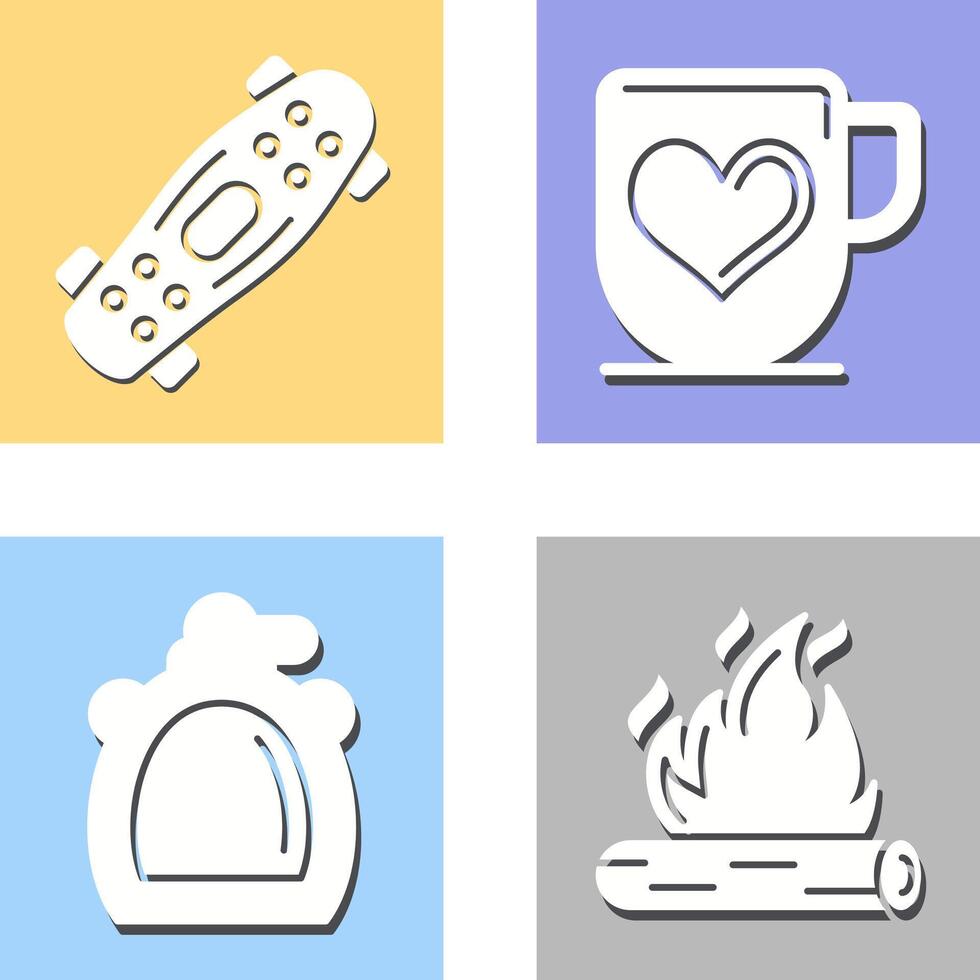 Skateboard and Mug Icon vector