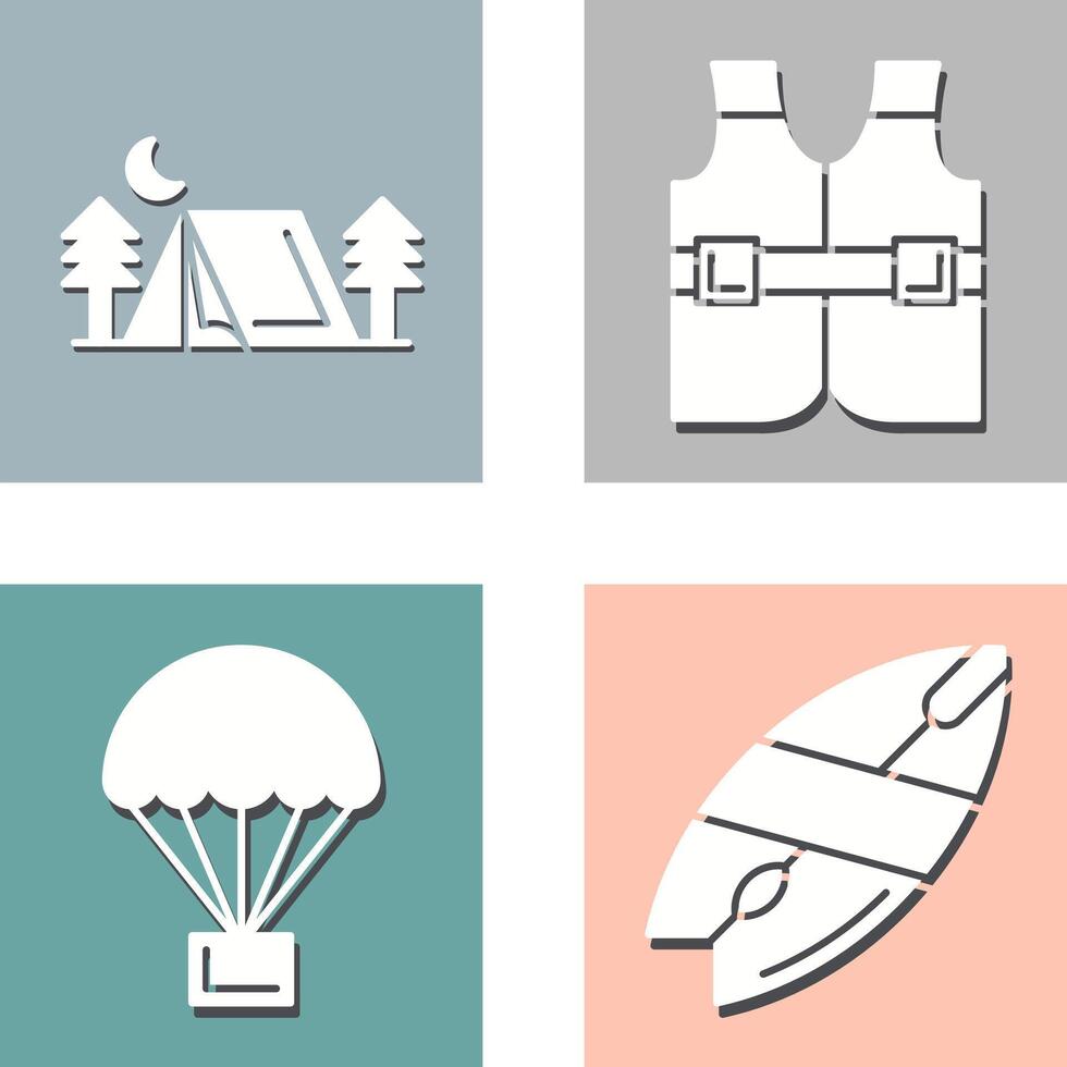 Tent and Life Icon vector