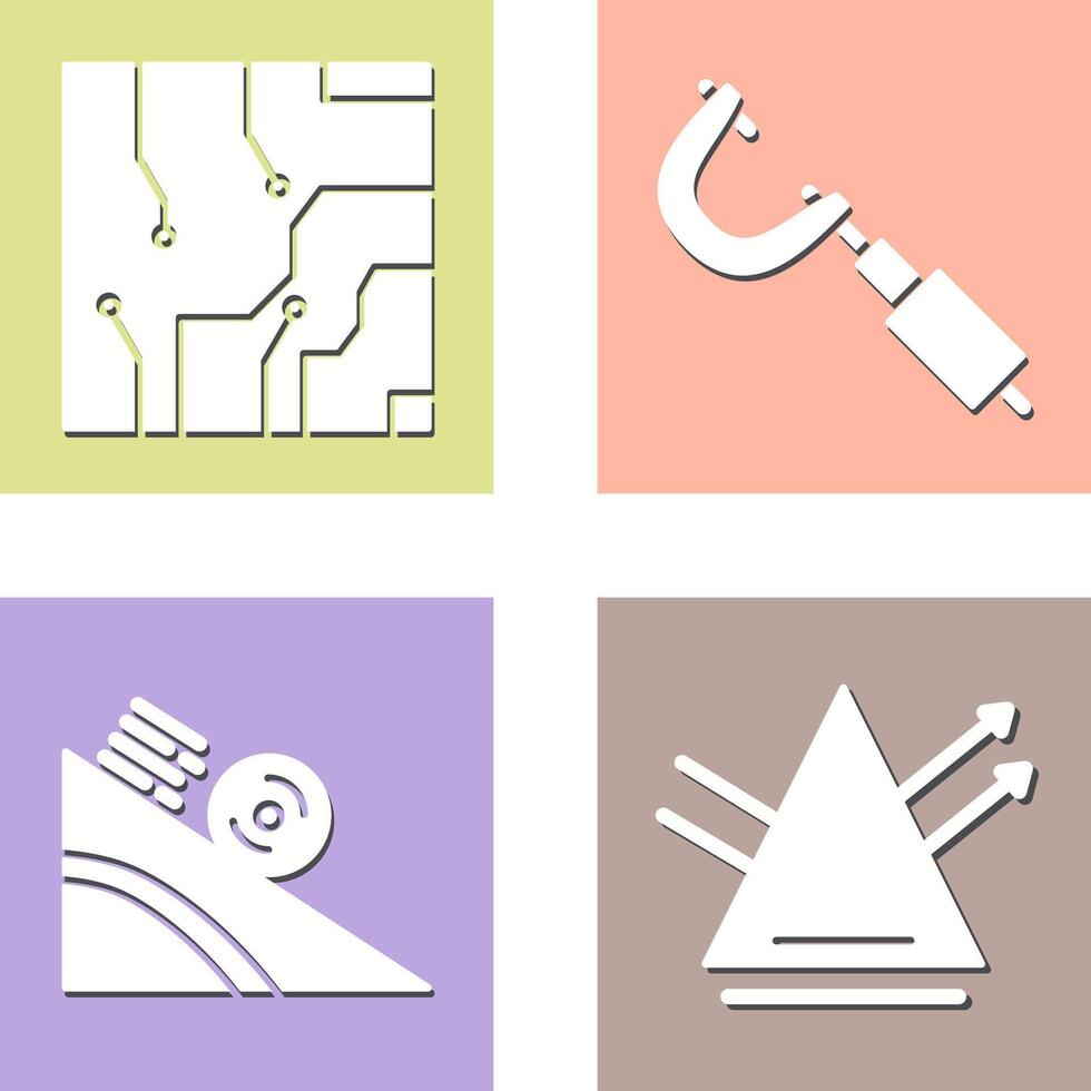 Electrical circuit and Micrometer Icon vector