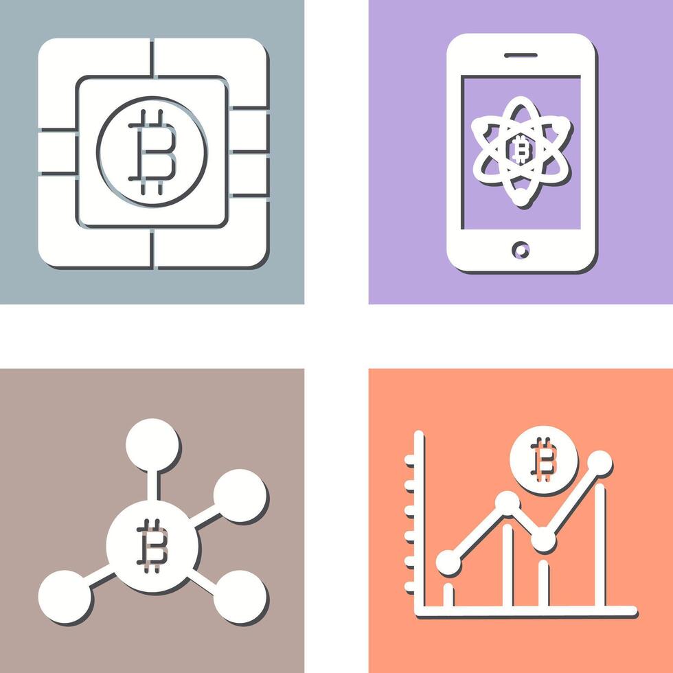 Bitcoin Chip and Mobile Icon vector