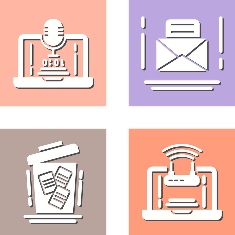 Voice Recorder and Email Icon vector