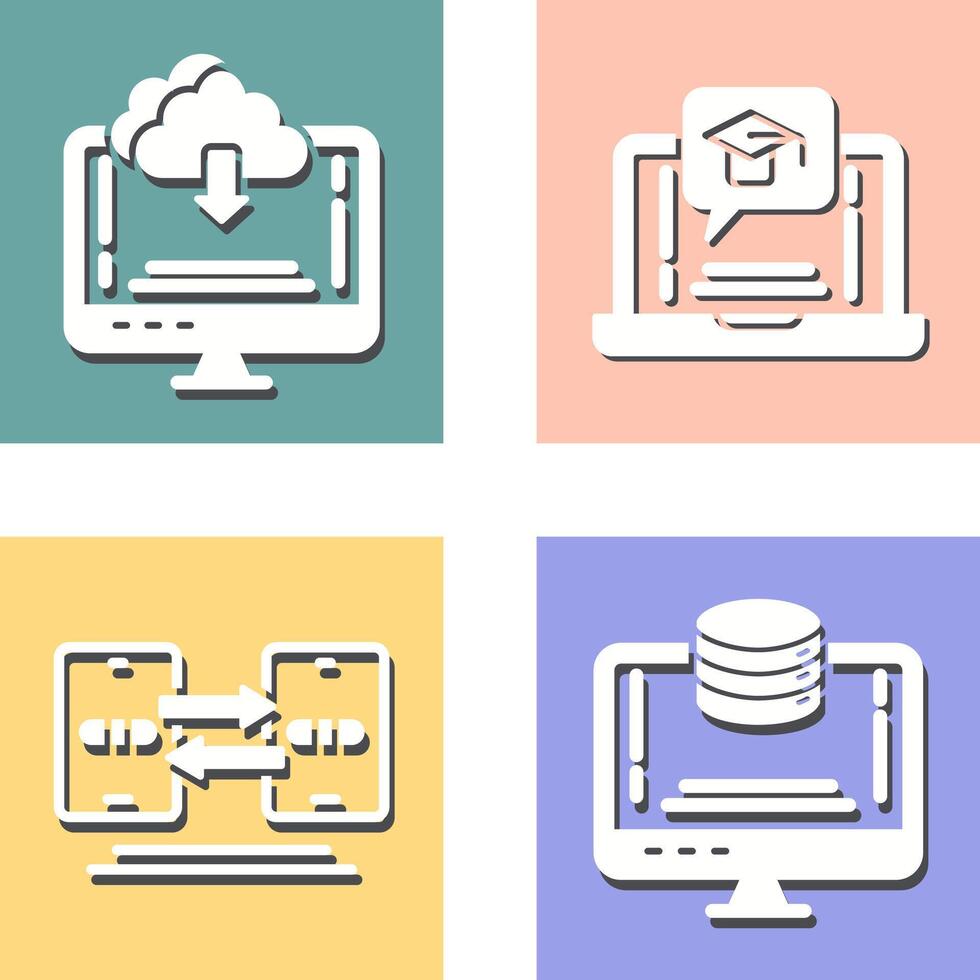 Download and E Learning Icon vector