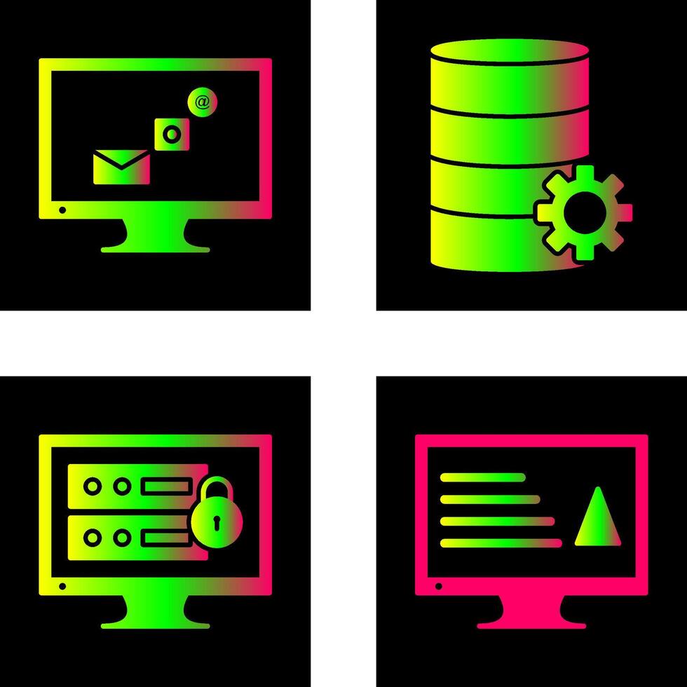 digital marketing and database management Icon vector