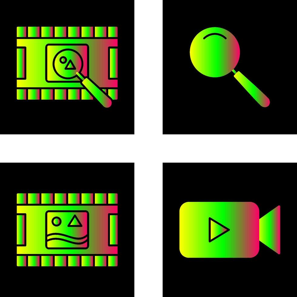 find pictures and magnifier Icon vector