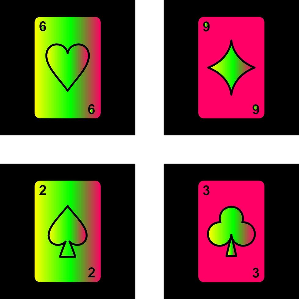 heart cards and diamonds card Icon vector