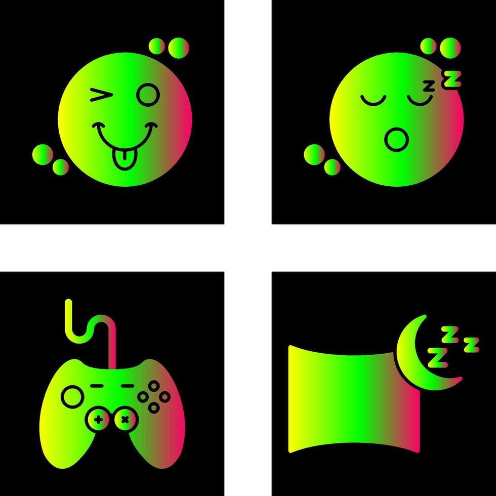 Tongue Out and Sleep Icon vector