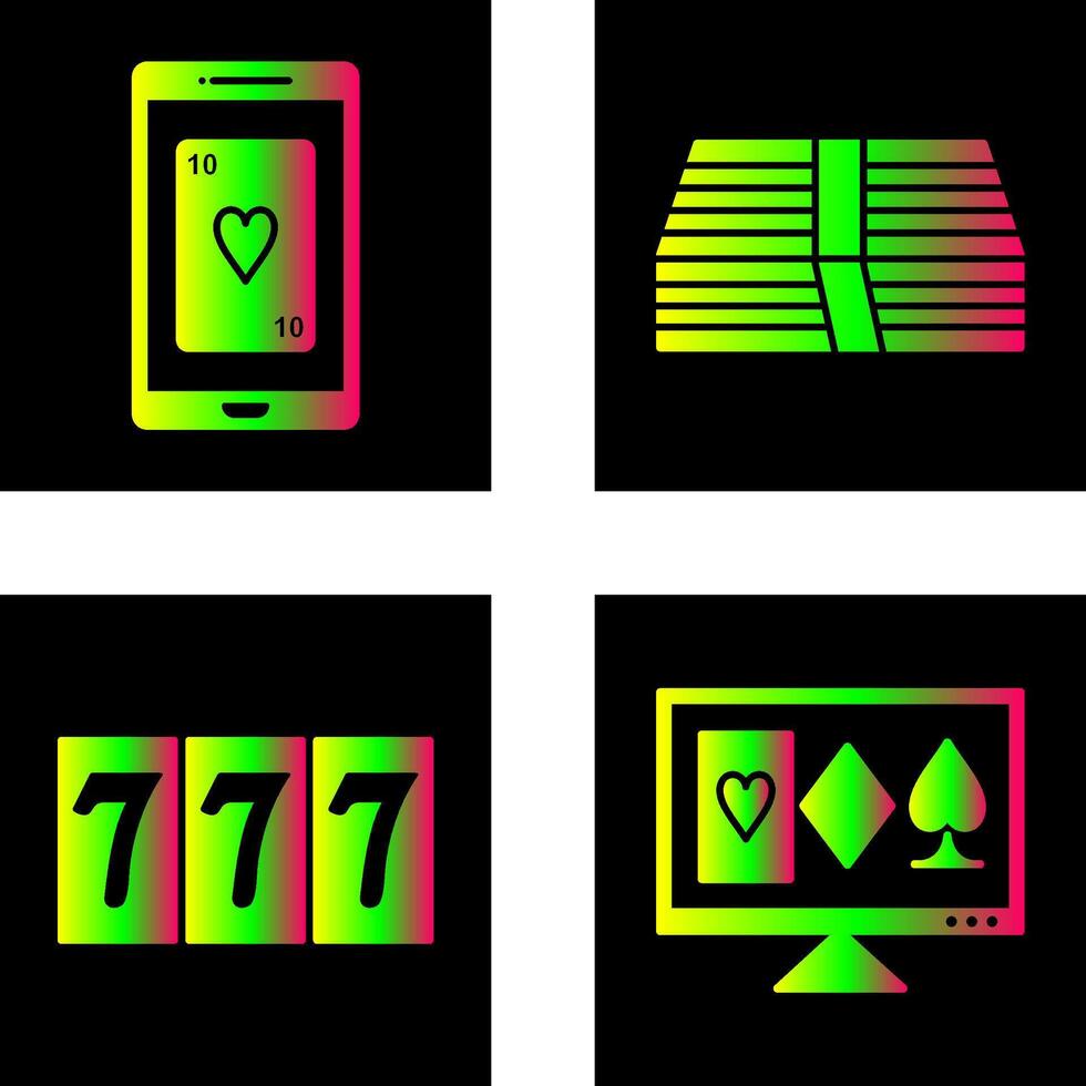 phone gambling and pack of bills Icon vector