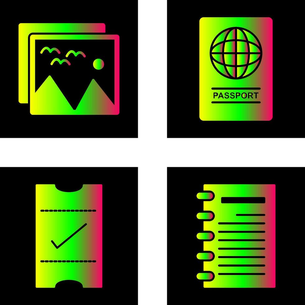 pictures and passport Icon vector
