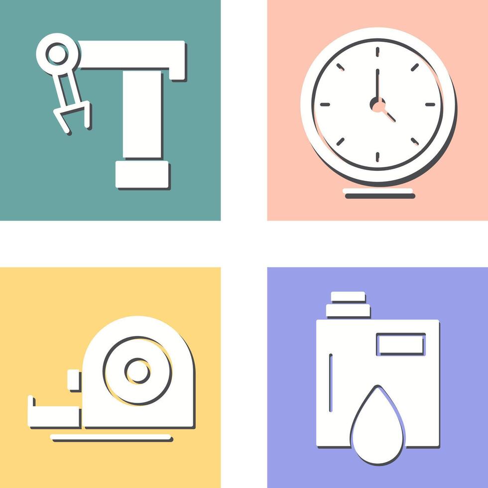 Robotic Arm and Clock Icon vector