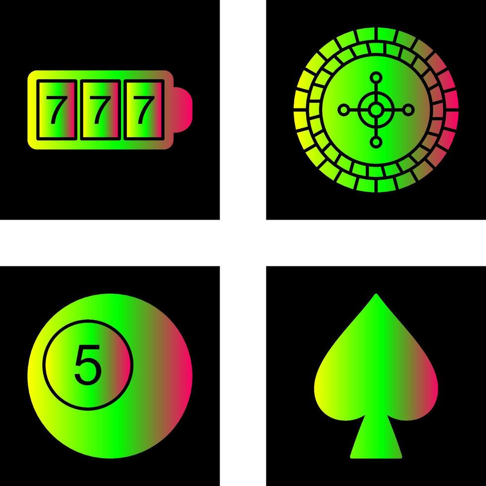 slot machine with sevens and roulette Icon vector