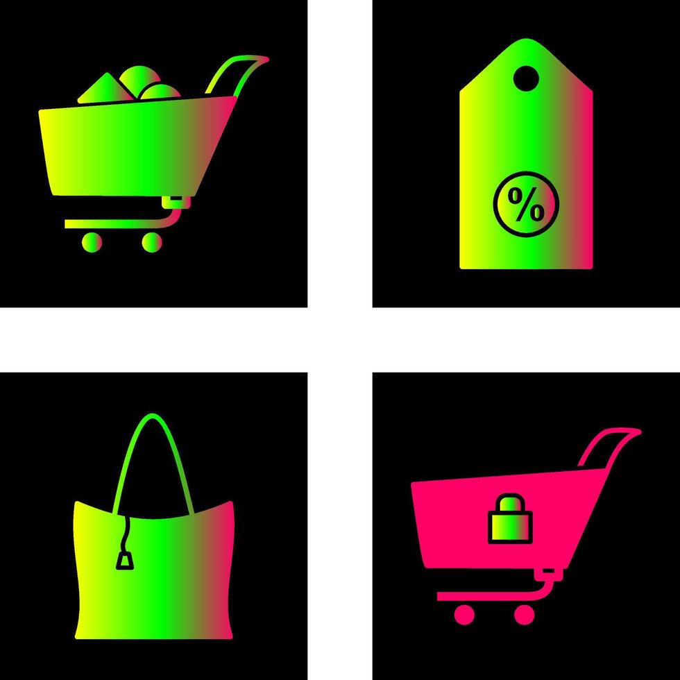 shopping cart and discount tag Icon vector