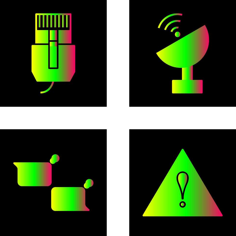 Internet cable y satélite icono vector