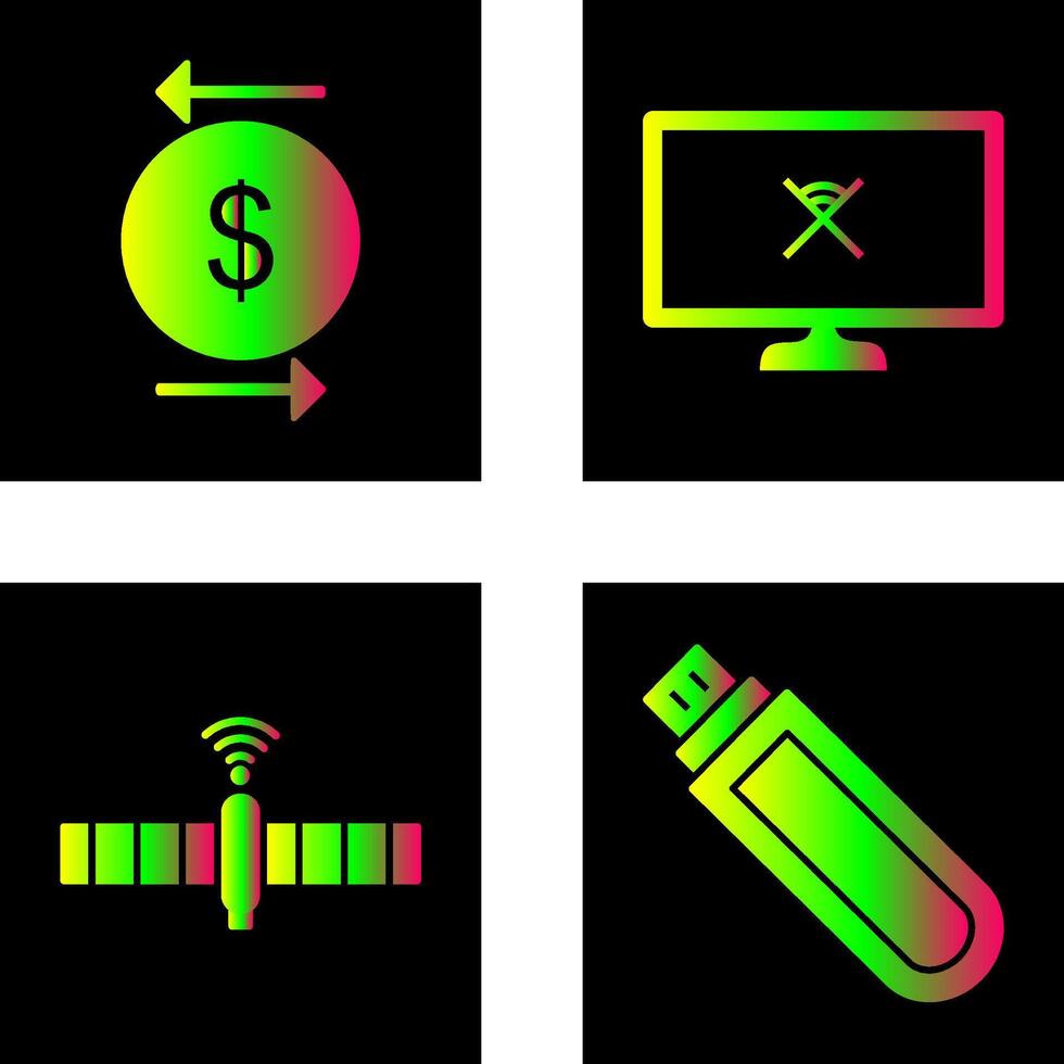 transaction and disconnected network Icon vector