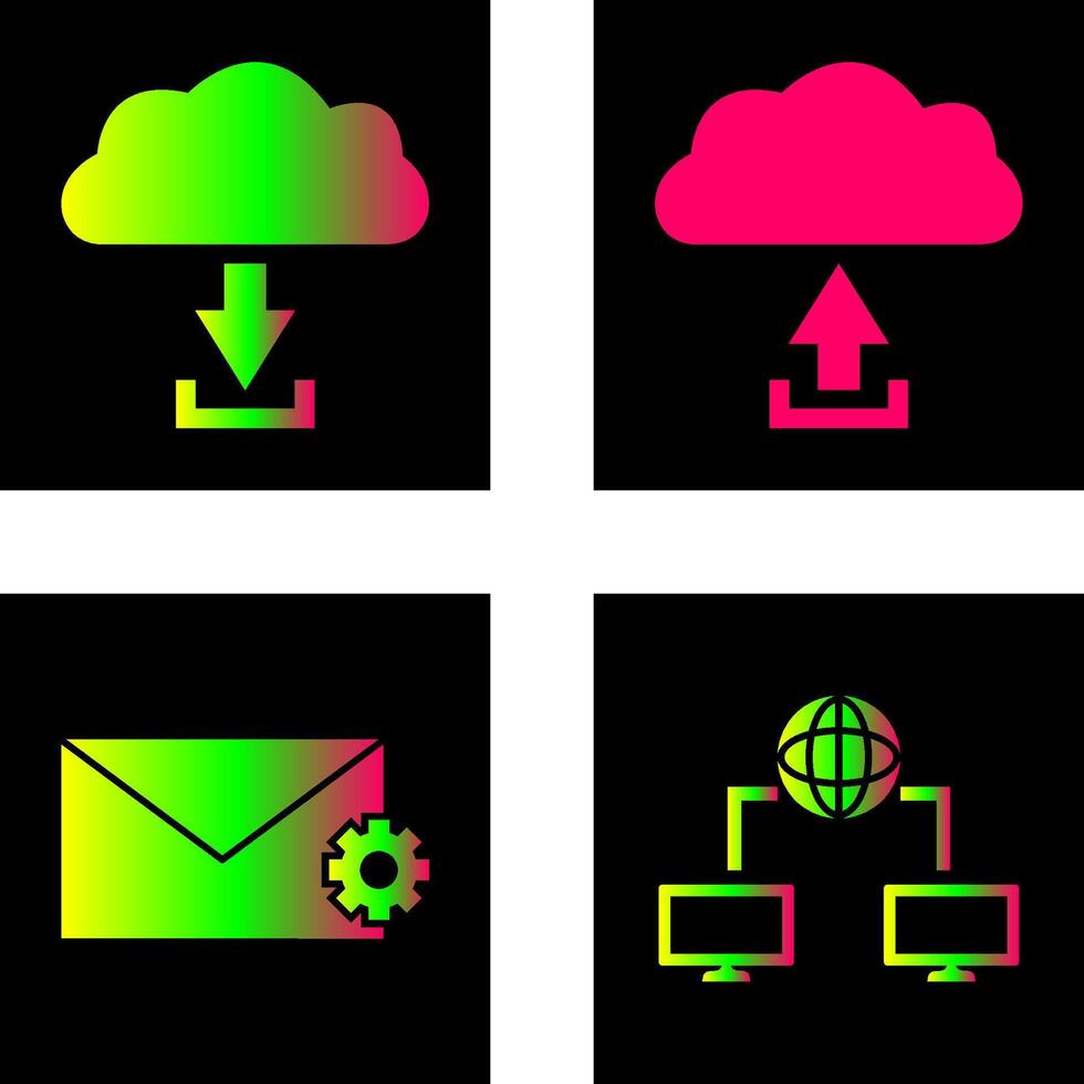 download from cloud upload to cloud Icon vector