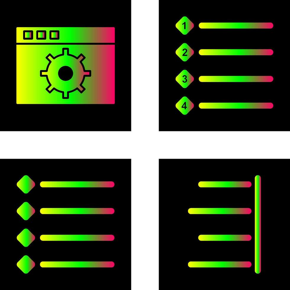 settings and numbered lists Icon vector