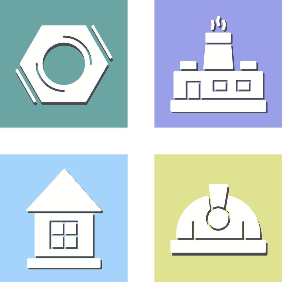 Factory and Nut,food Icon vector