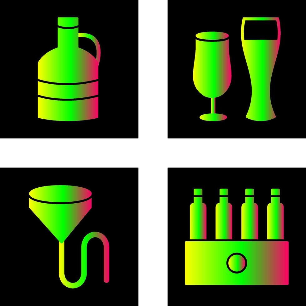 moon shine and beer glasses Icon vector