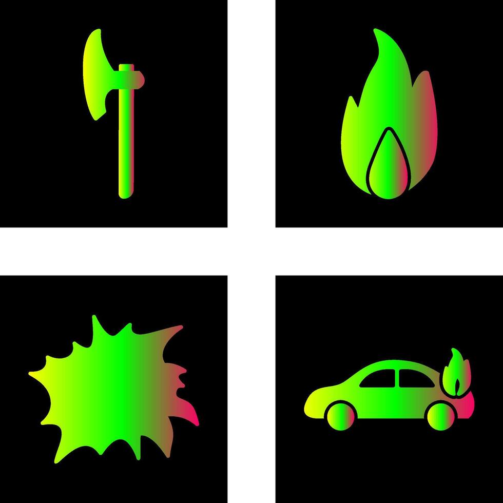 axe and fire Icon vector