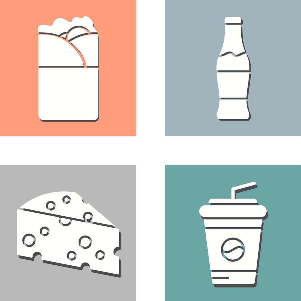 Kebab and Soda Icon vector