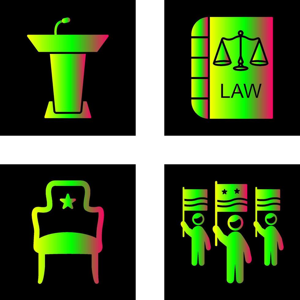 Podium and Law Icon vector