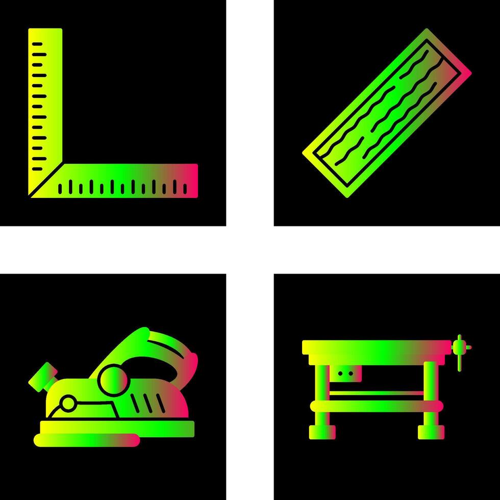 Square Ruller and Plank Icon vector