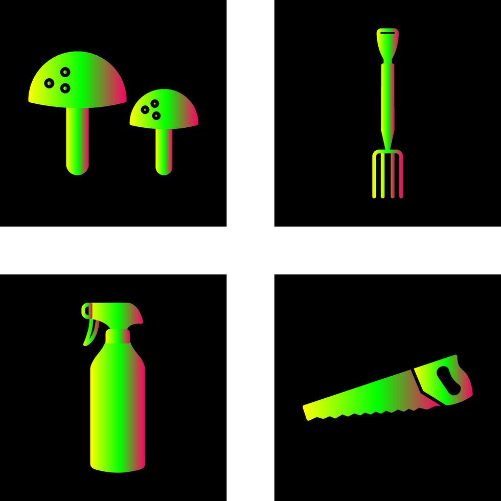 Mushrooms and Gardening Fork Icon vector