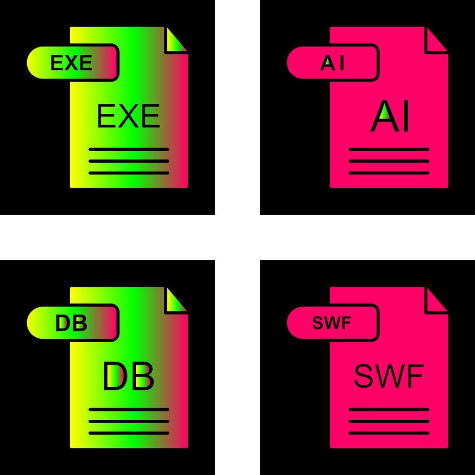 AI and EXE Icon vector