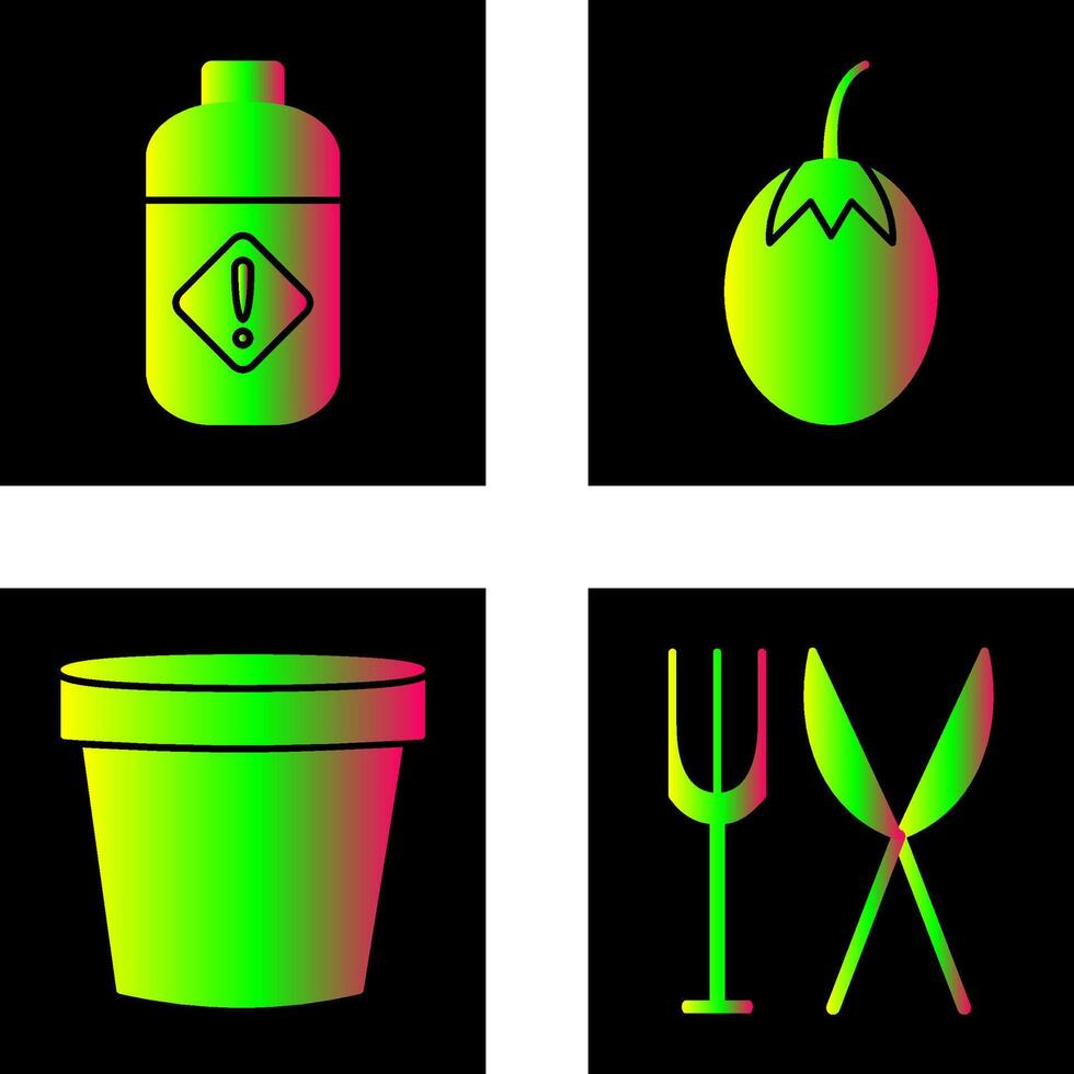 Vegetable plant and Pesticide Icon vector