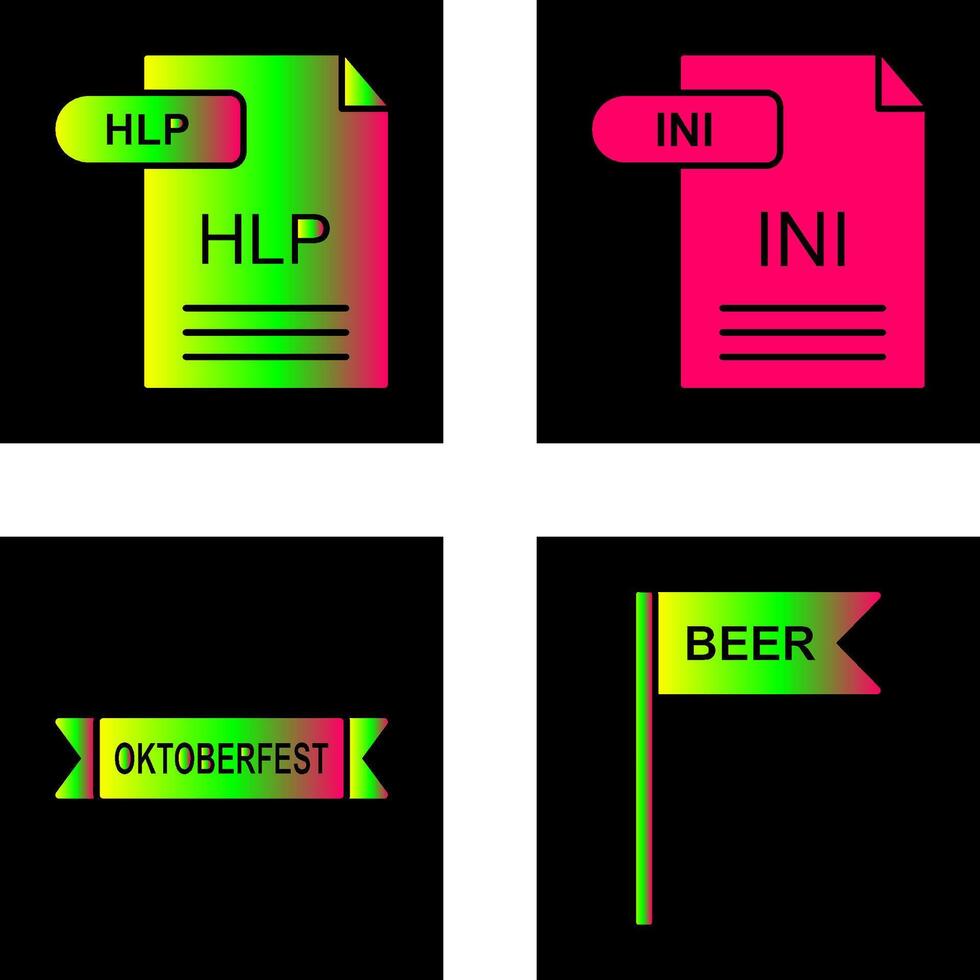 HLP and INI Icon vector