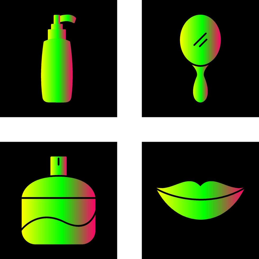 cosmético producto y espejo icono vector