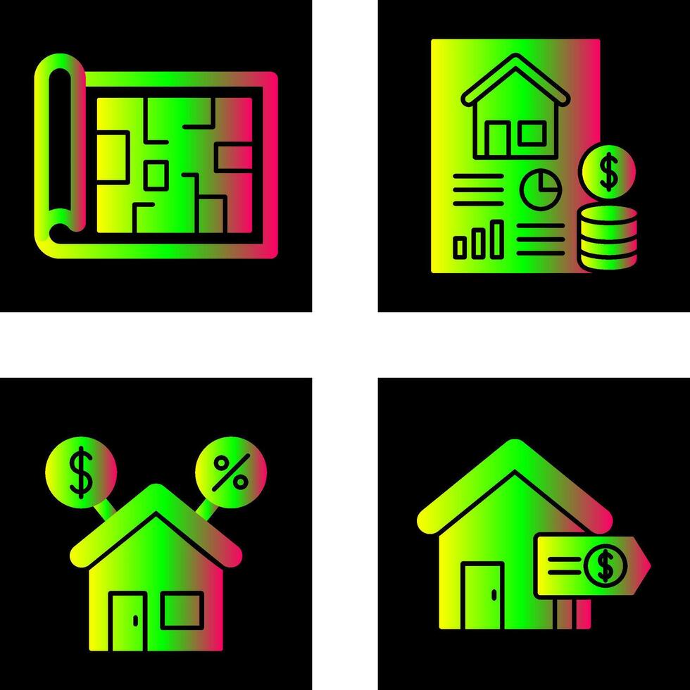 Blueprint and loan Icon vector