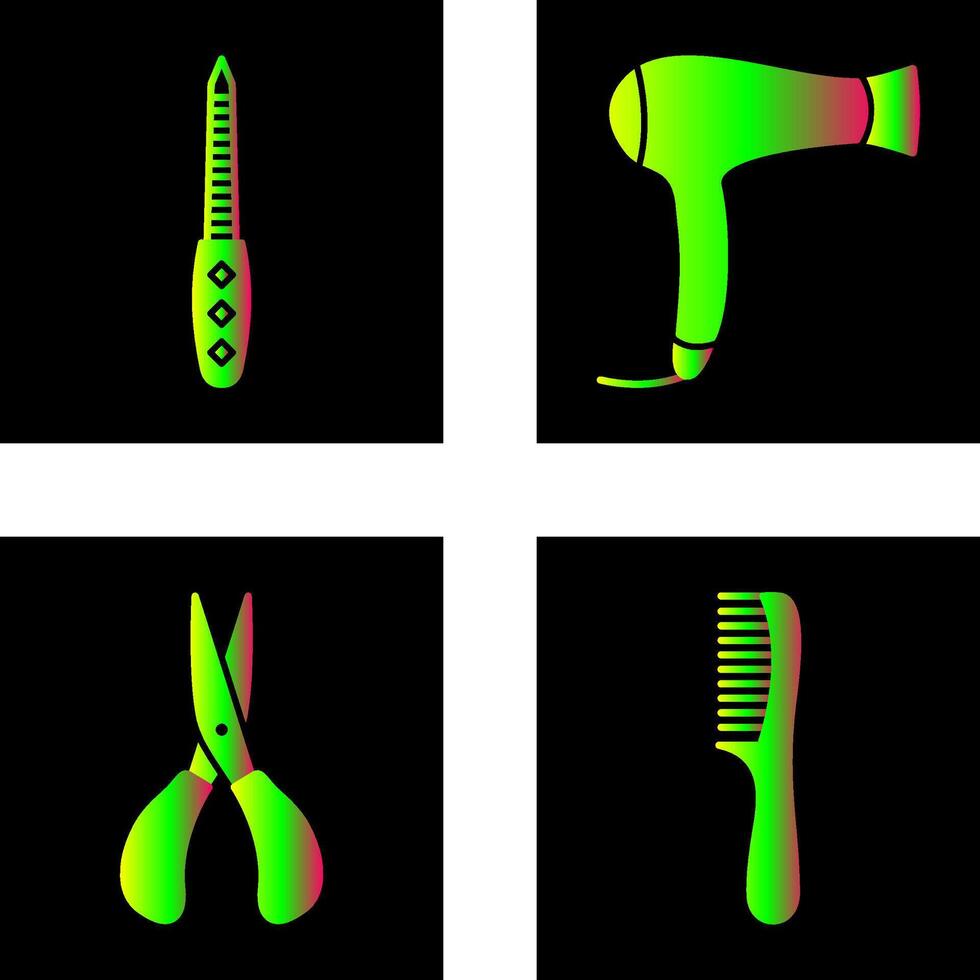 Nail File and Hair Dryer Icon vector