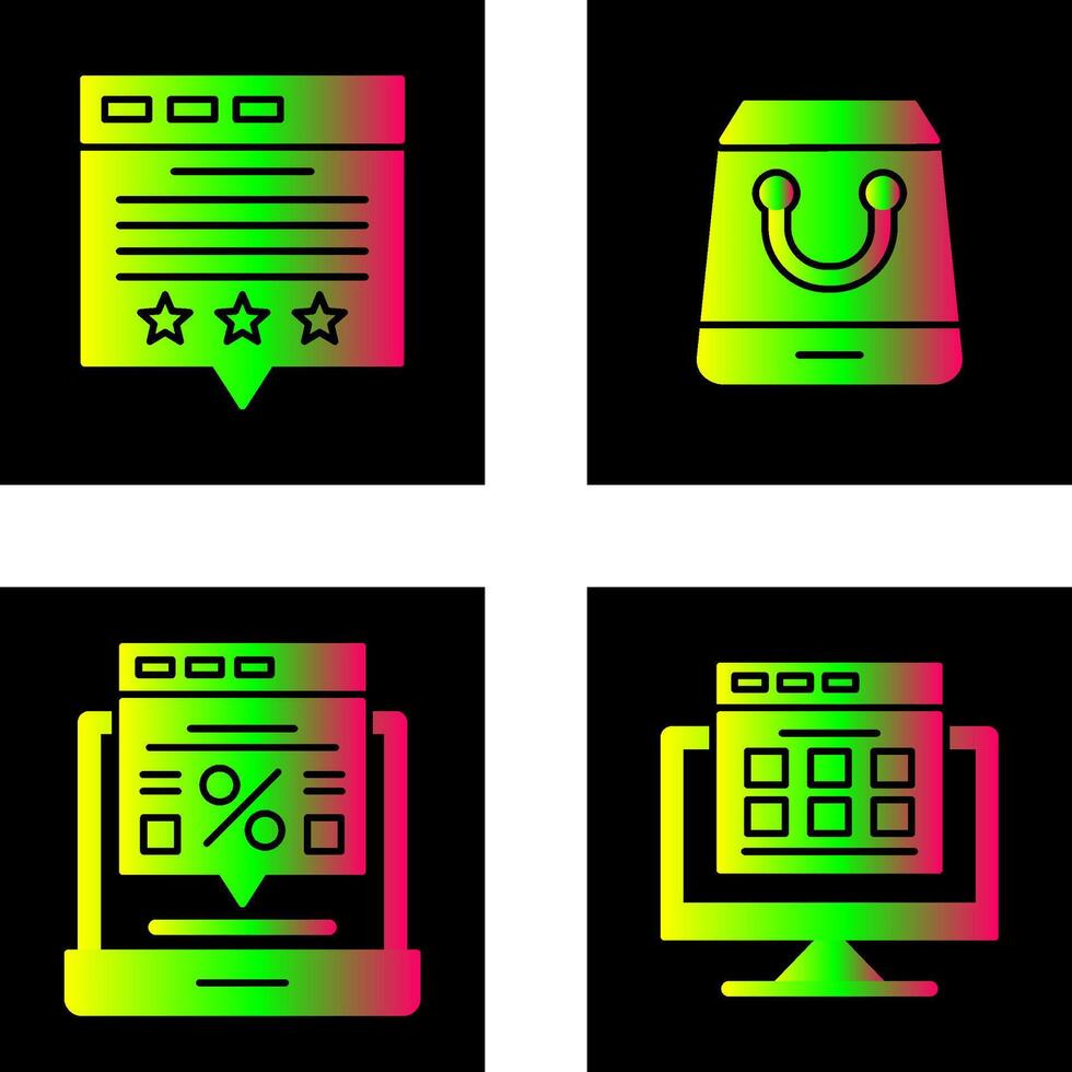 Review and Shopping Bag Icon vector