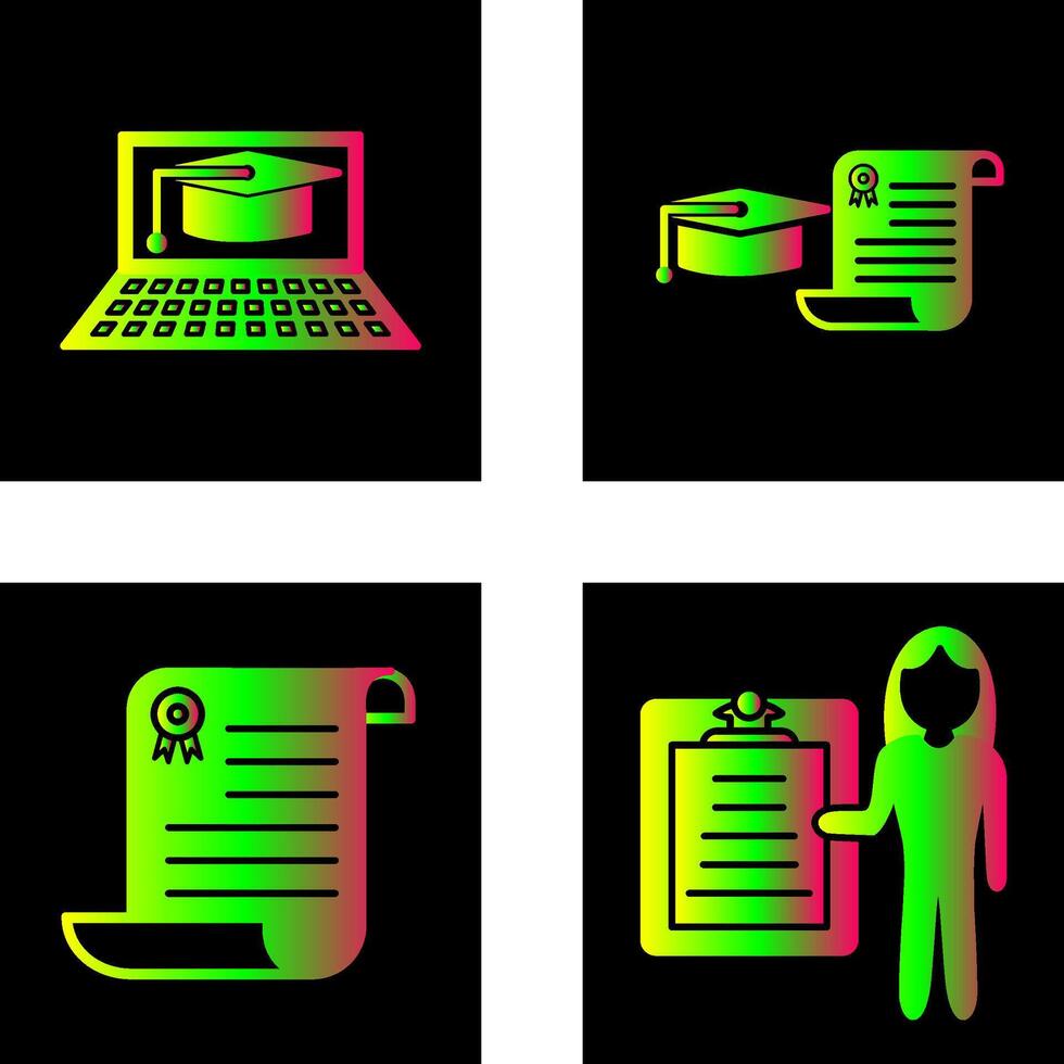 Online Graduation and Graduation Icon vector