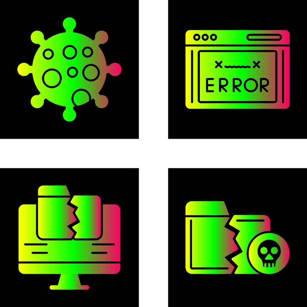 Virus and Error Code Icon vector