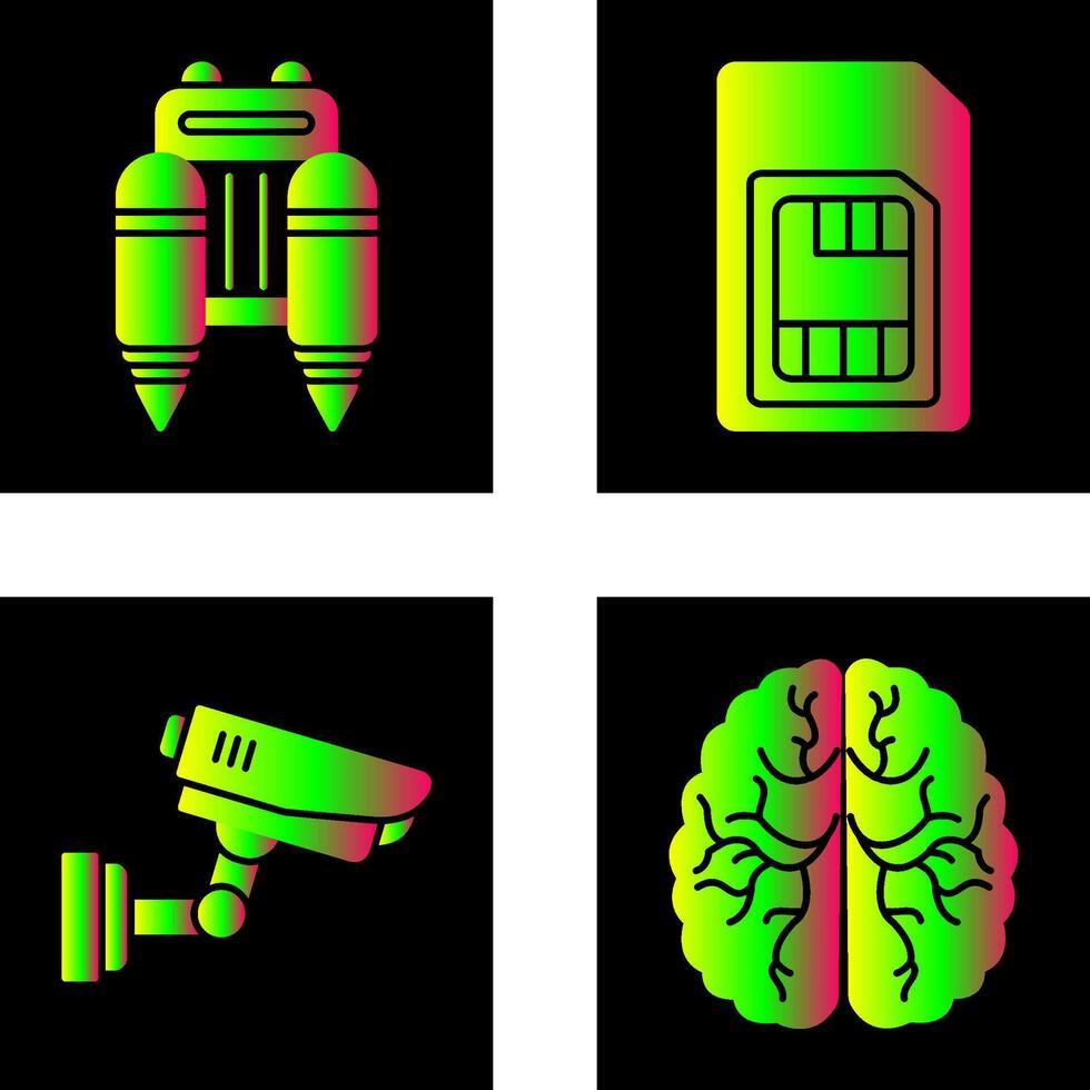 Jetpack and Sim Card Icon vector