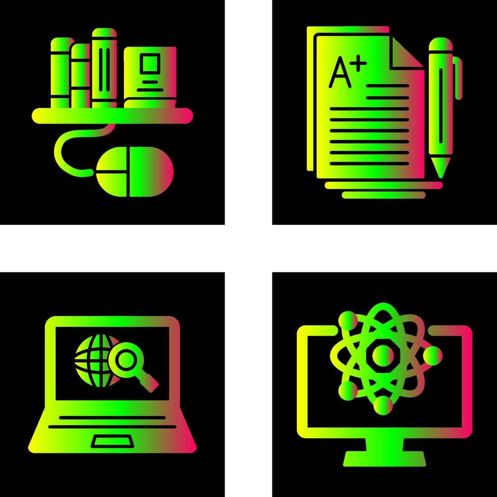 Digital Library and Essay Icon vector