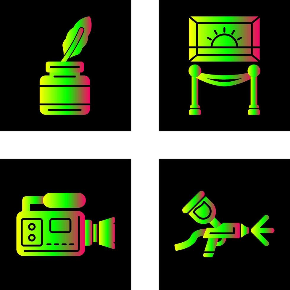 Inkwell and Exibit Icon vector