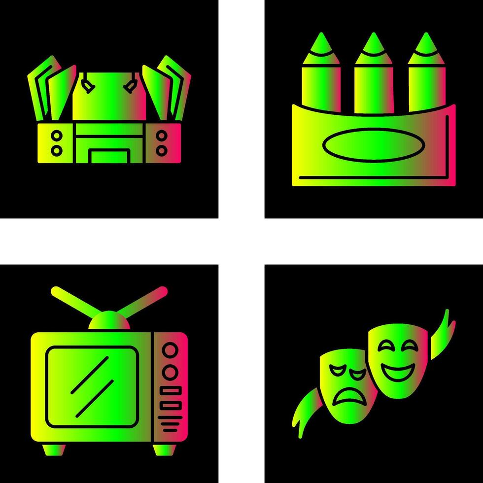 Stage and Crayons Icon vector