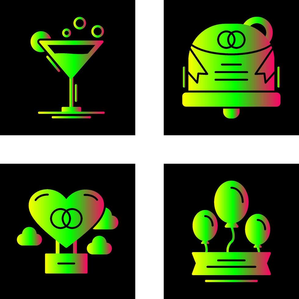 Coktail and Wedding Icon vector