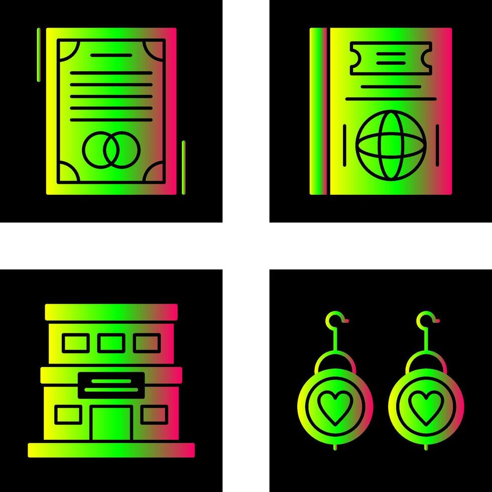 Wedding and Passport Icon vector