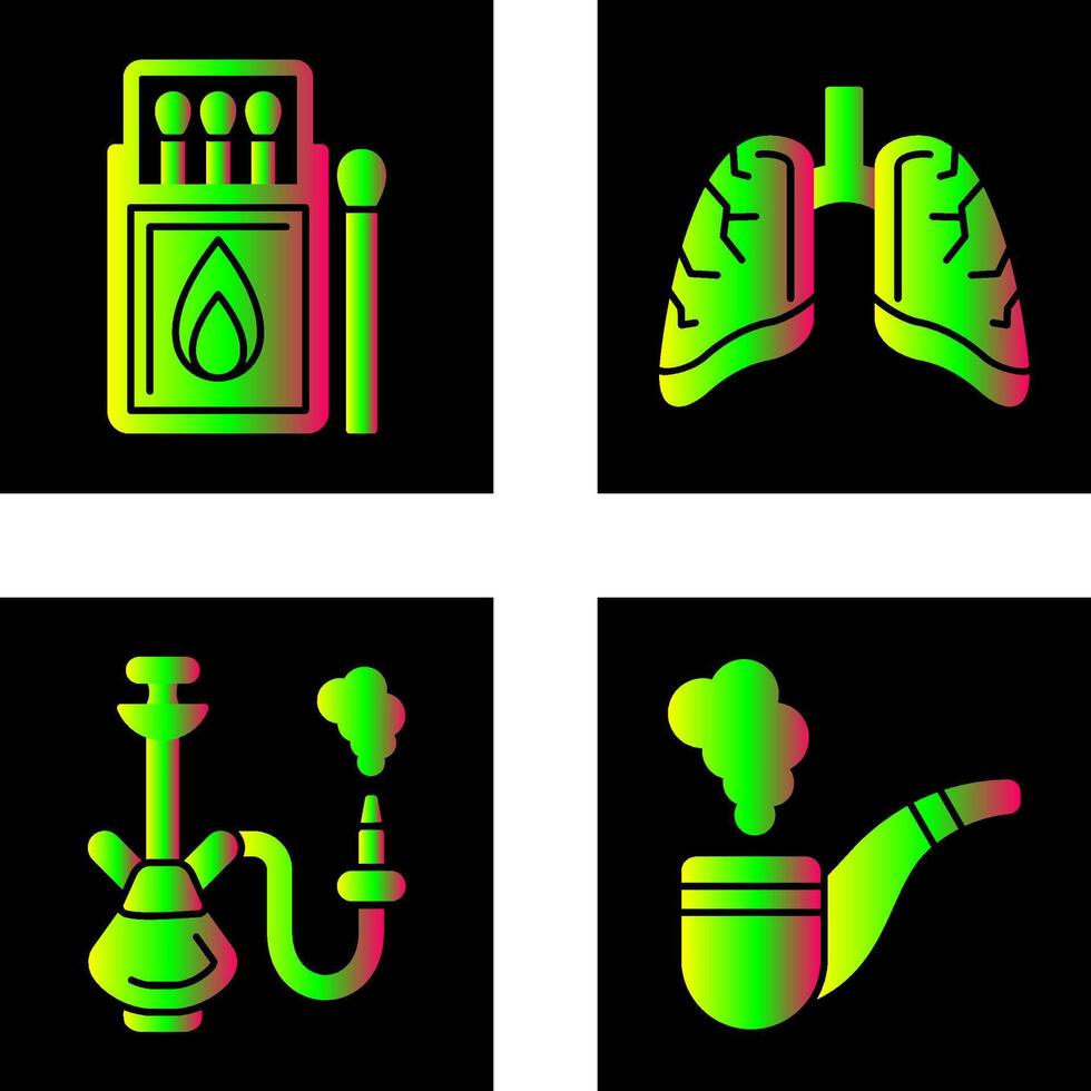 Match Box and Lungs Icon vector